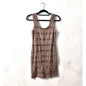 Charlotte Russe Brown Pleated Lace Sleeveless Dress : Large